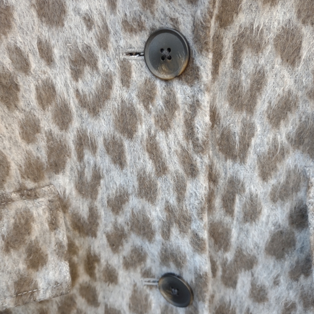 Old Navy Oversized Soft-Brushed Leopard-Print Coat Womens Size Small - Picture 3 of 7